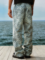YADcrew Puzzle Checkerboard Print Jeans