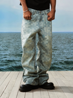 YADcrew Puzzle Checkerboard Print Jeans