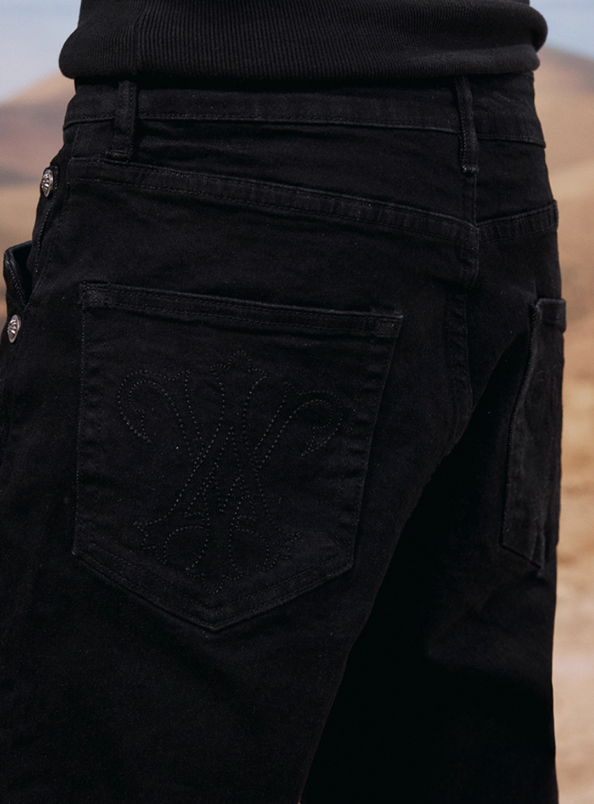 YADcrew Basic Stretch Rivet Flared Jeans