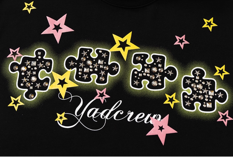 YADcrew Stud Puzzle Star Foam Print Tee