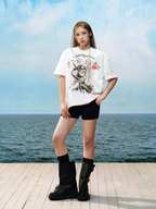 YADcrew Cupid Kiss Pearl Puzzle Graphic Tee