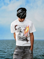 YADcrew Flame Skull Pearl Graphic Tee