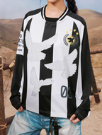YADcrew Lace Peace Dove Striped Long Sleeve Soccer Jersey