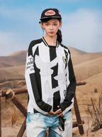 YADcrew Lace Peace Dove Striped Long Sleeve Soccer Jersey