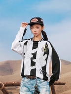 YADcrew Lace Peace Dove Striped Long Sleeve Soccer Jersey