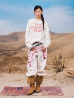 YADcrew Polka Dot Star Foam Print Long Sleeve Tee