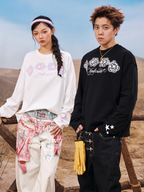 YADcrew Galaxy Star Puzzle Foam Print Long Sleeve Tee