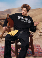 YADcrew Galaxy Star Puzzle Foam Print Long Sleeve Tee