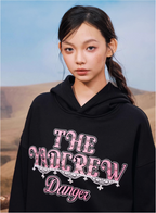 YADcrew Star Studs Logo Print Hoodie