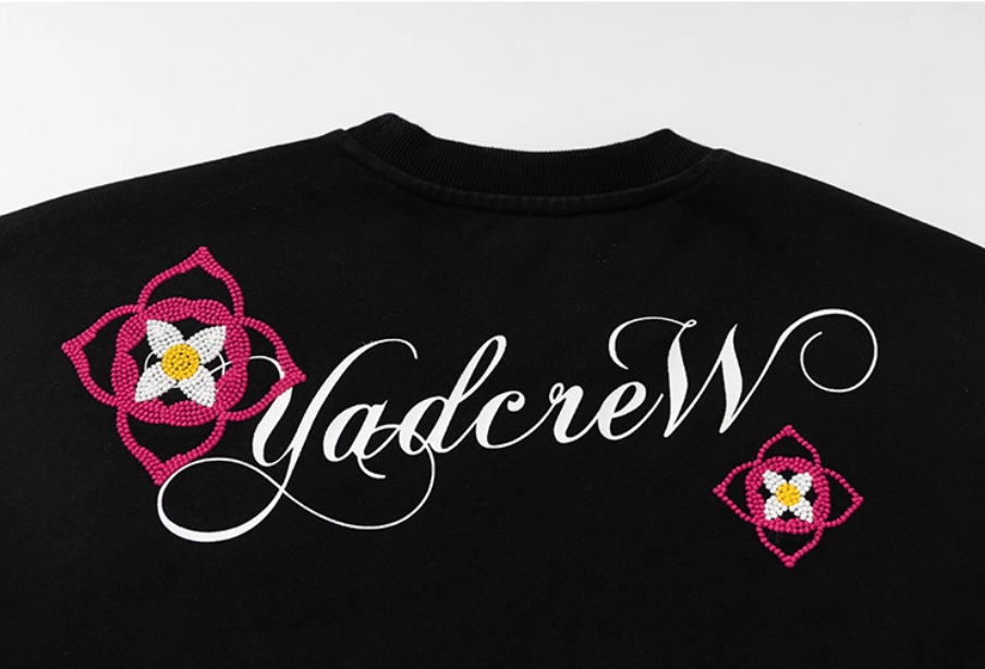 YADcrew Ethnic Puzzle Pattern Sweatshirt