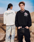 YADcrew Ethnic Puzzle Pattern Sweatshirt