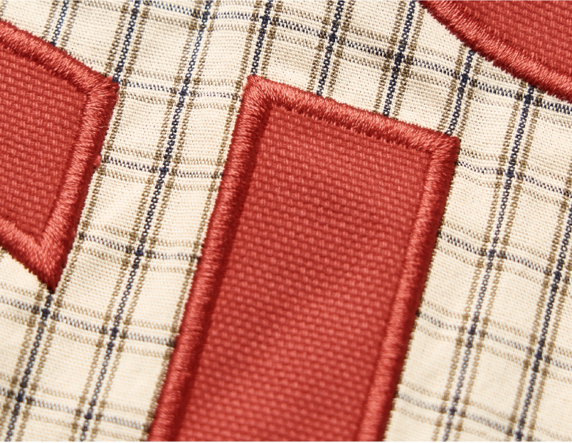 STEEPC Plaid Patch Embroidered Long Sleeve Shirt