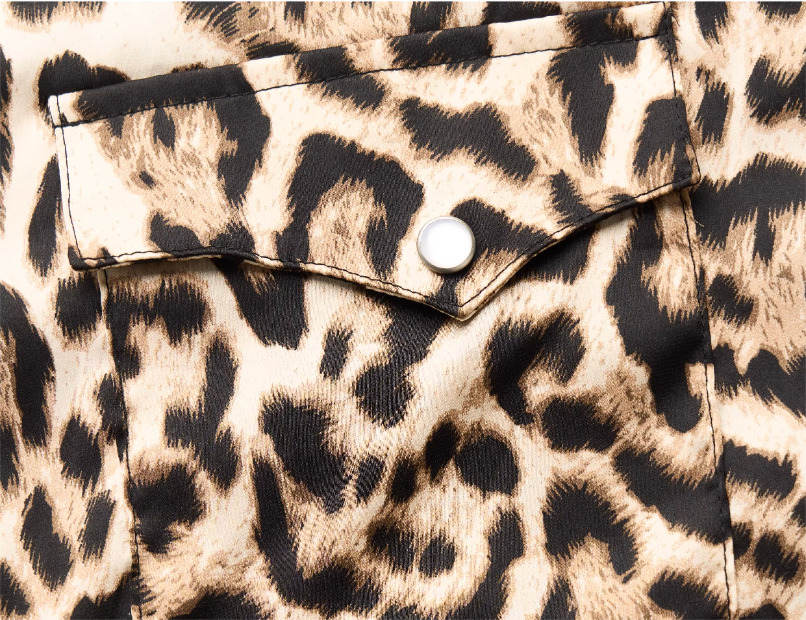 STEEPC Leopard Print Long Sleeve Shirt