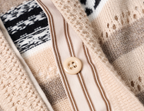 STEEPC Layered Design Knit Striped Long Sleeve Polo