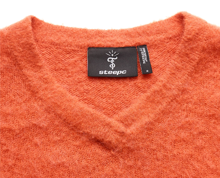 STEEPC Wool Blend Heart Patch Knit Sweater