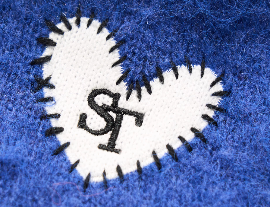STEEPC Wool Blend Heart Patch Knit Sweater