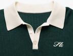 STEEPC Contrast Lapel Polo Knit Sweater