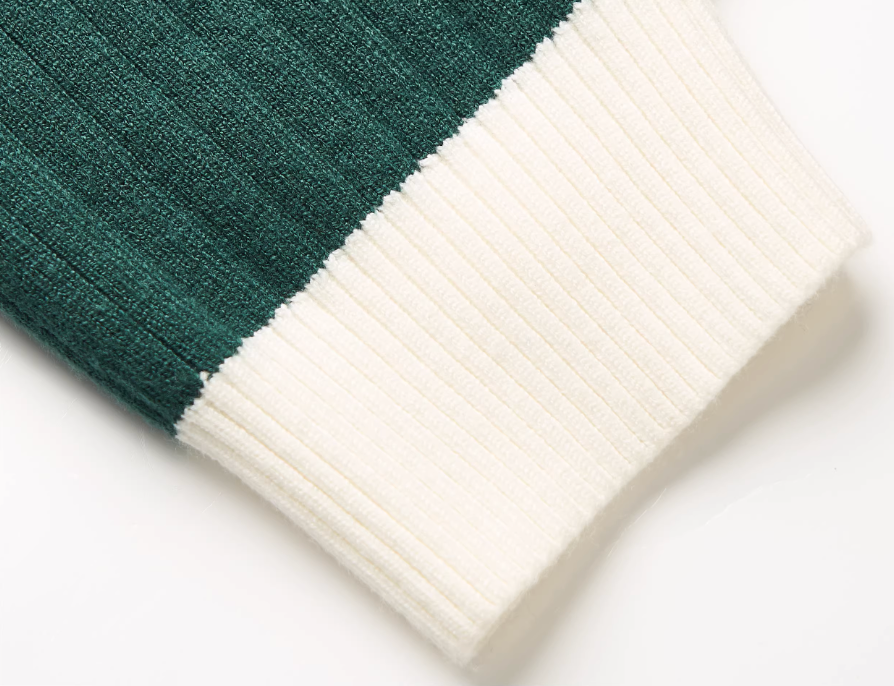 STEEPC Contrast Lapel Polo Knit Sweater