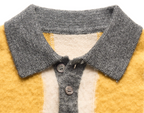 STEEPC Vertical Stripe Brushed Knit Polo Sweater
