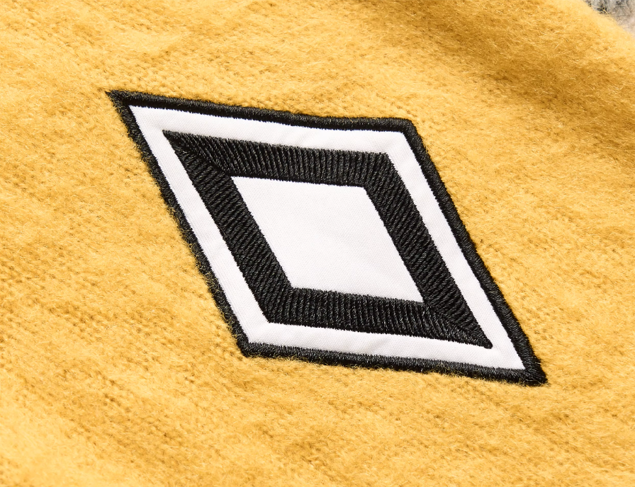 STEEPC Vertical Stripe Brushed Knit Polo Sweater