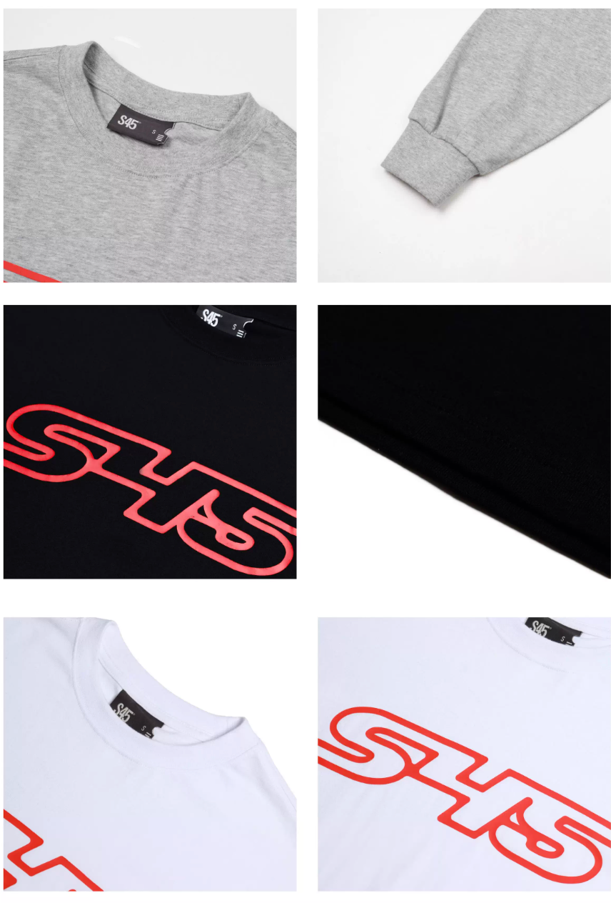 S45 Basic Large Logo Print Long Sleeve Tee