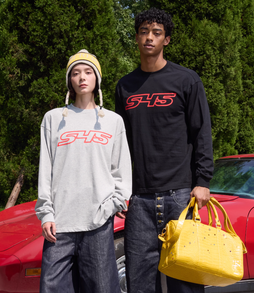 S45 Basic Large Logo Print Long Sleeve Tee