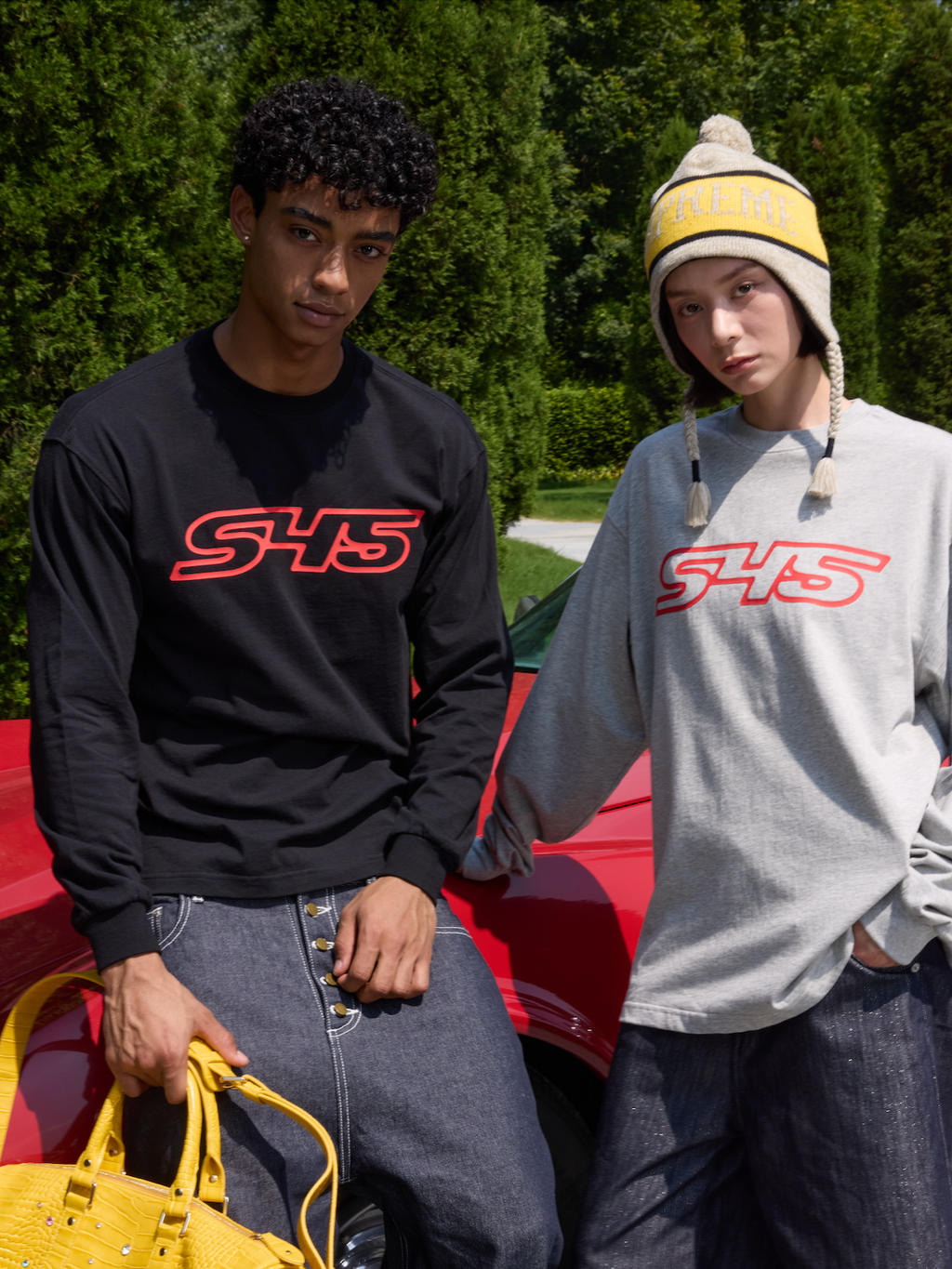 S45 Basic Large Logo Print Long Sleeve Tee