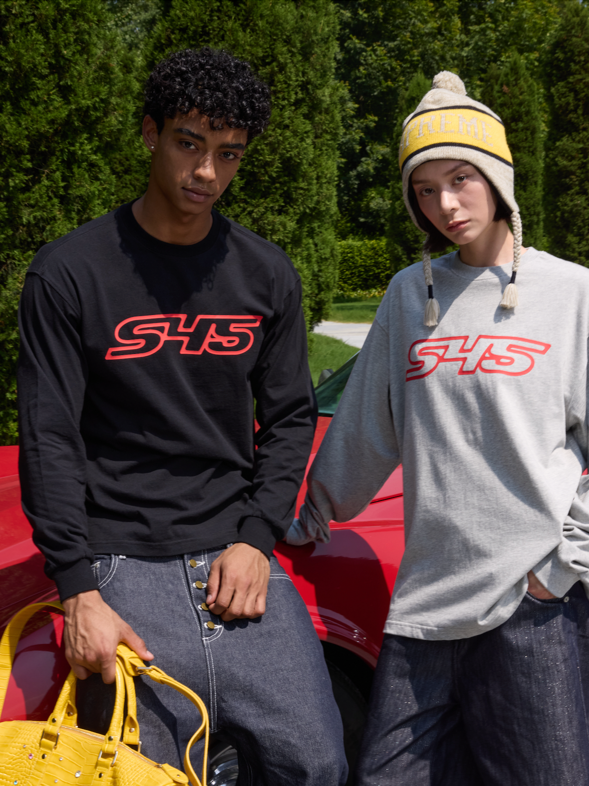 S45 Basic Large Logo Print Long Sleeve Tee