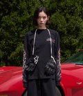 S45 Checkered Flag Flame Print Long Sleeve Tee