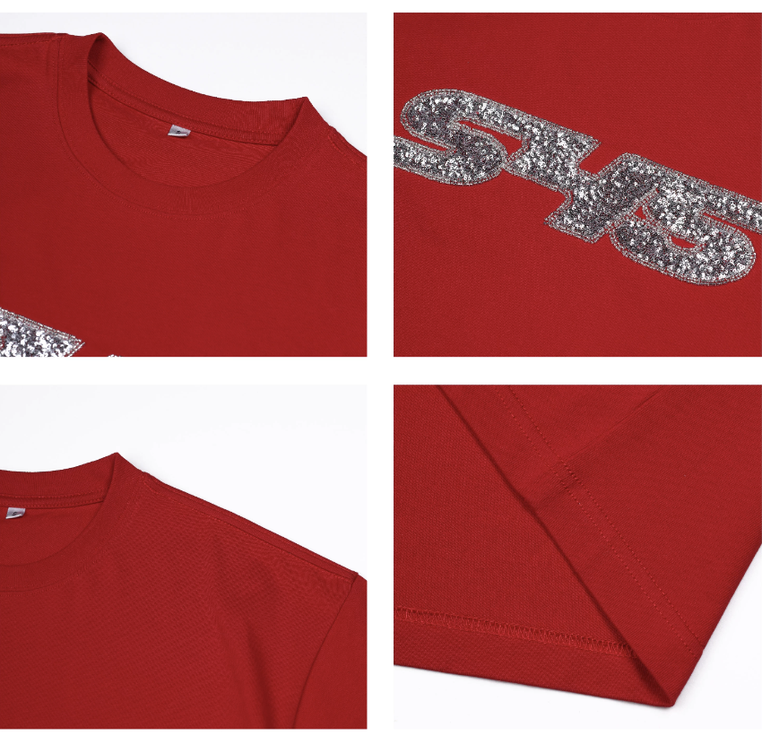 S45 Sequin Metal Logo Tee