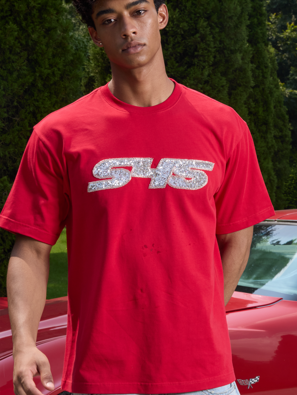 S45 Sequin Metal Logo Tee