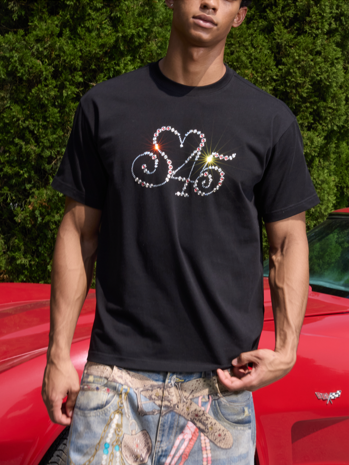 S45 Diamond Heart Stud Logo Tee