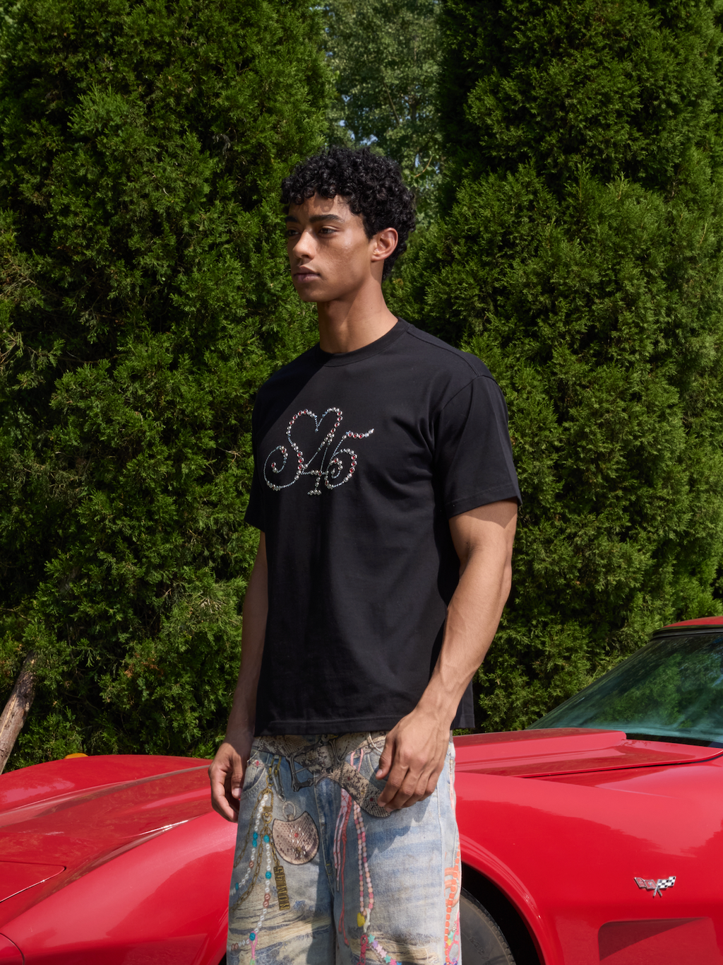 S45 Diamond Heart Stud Logo Tee