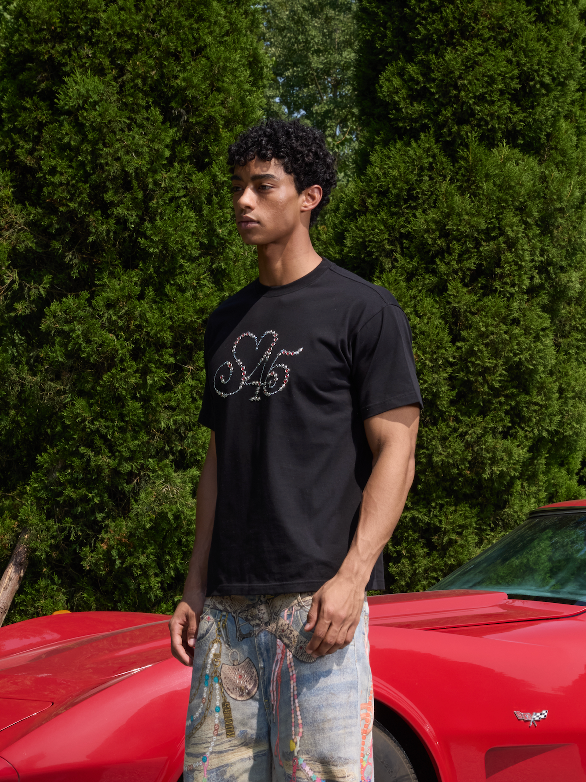 S45 Diamond Heart Stud Logo Tee