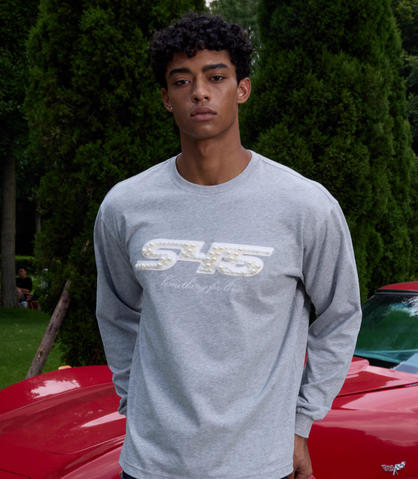 S45 Pearl Logo Patch Long Sleeve Tee