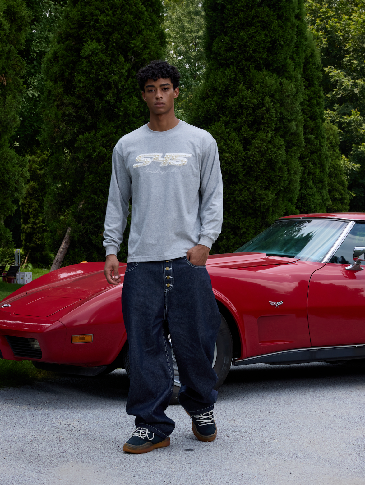 S45 Pearl Logo Patch Long Sleeve Tee