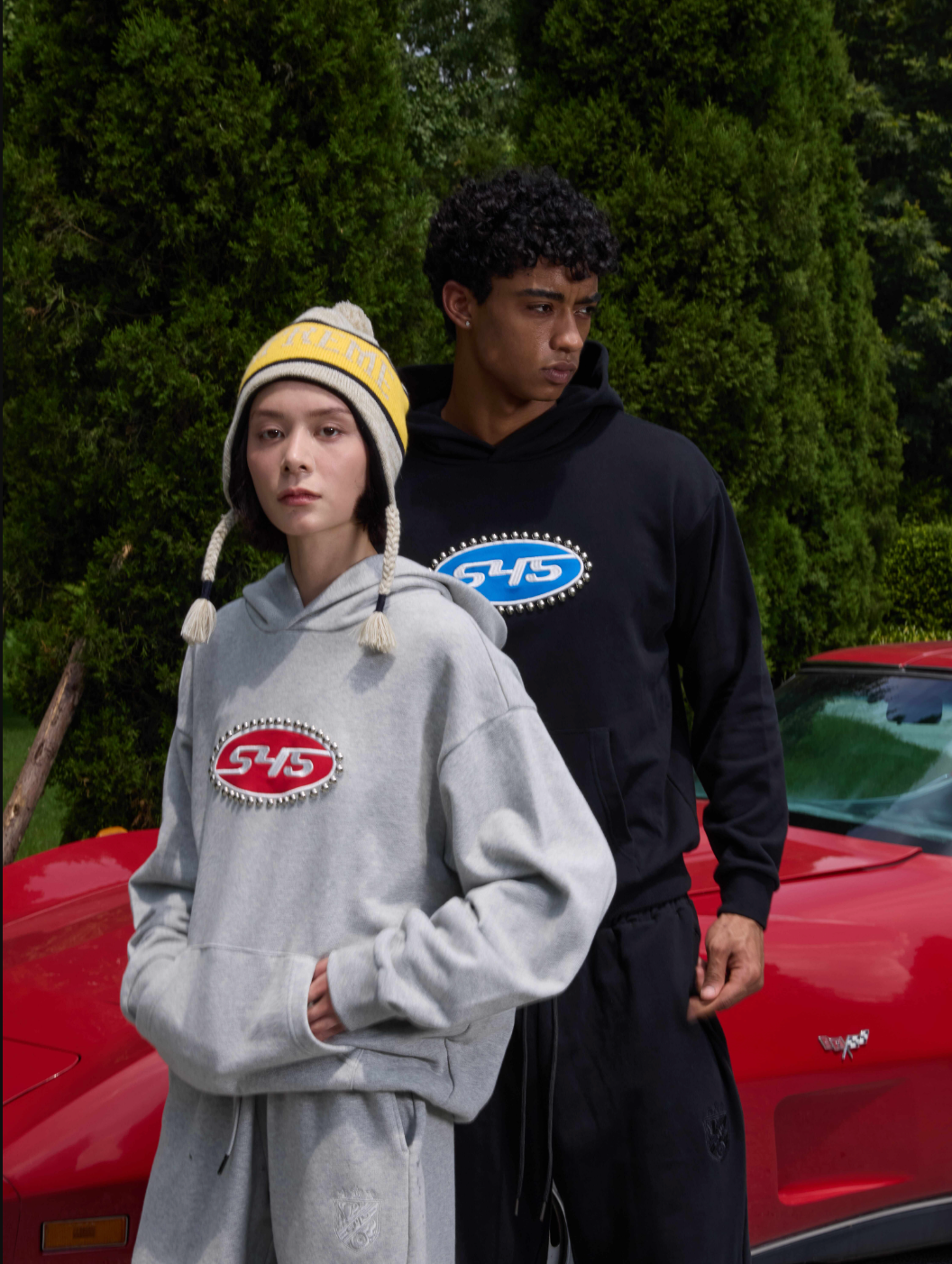 S45 Patch Embroidered Studded Logo Hoodie