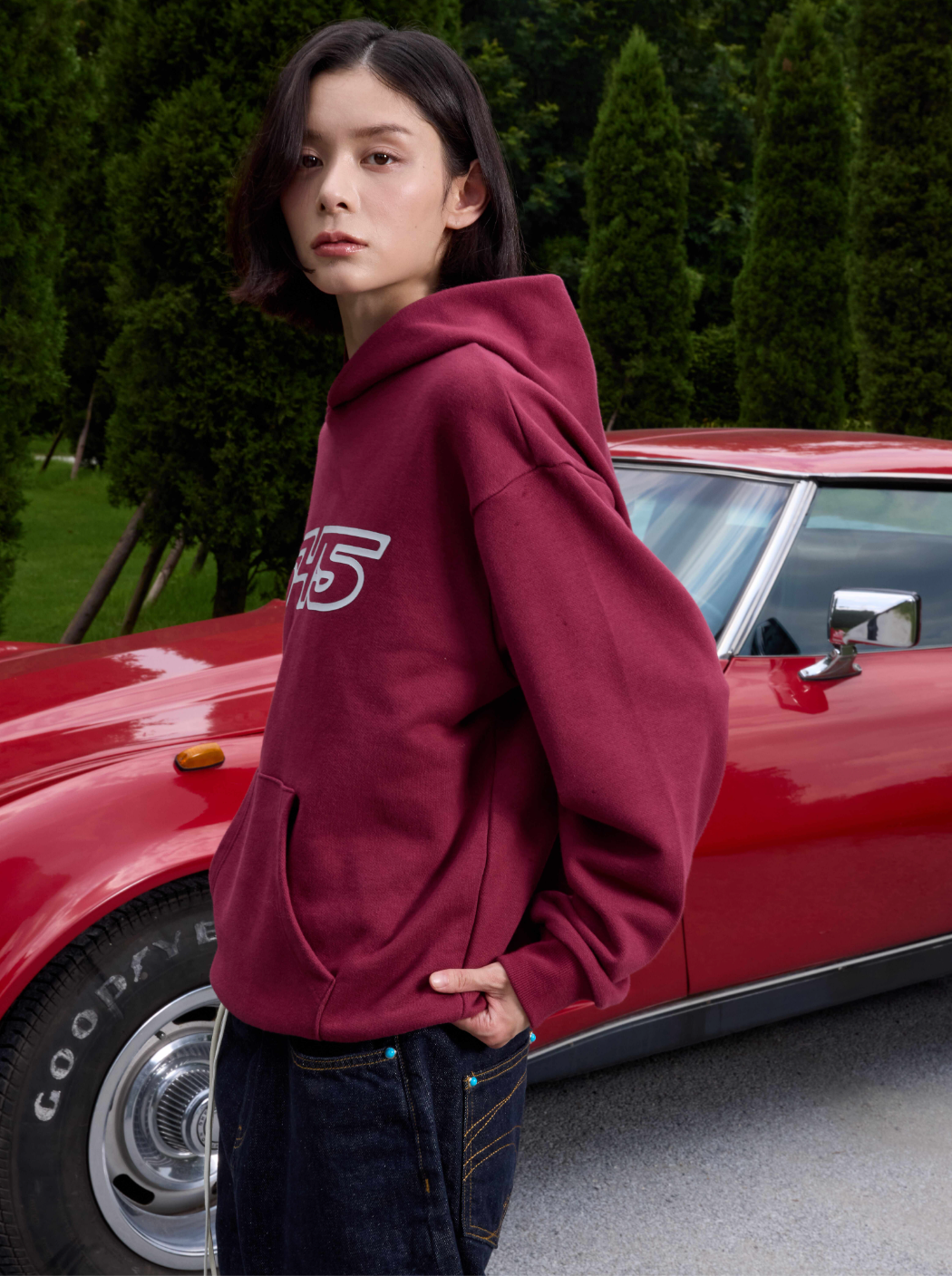 S45 Puff Logo Print Hoodie