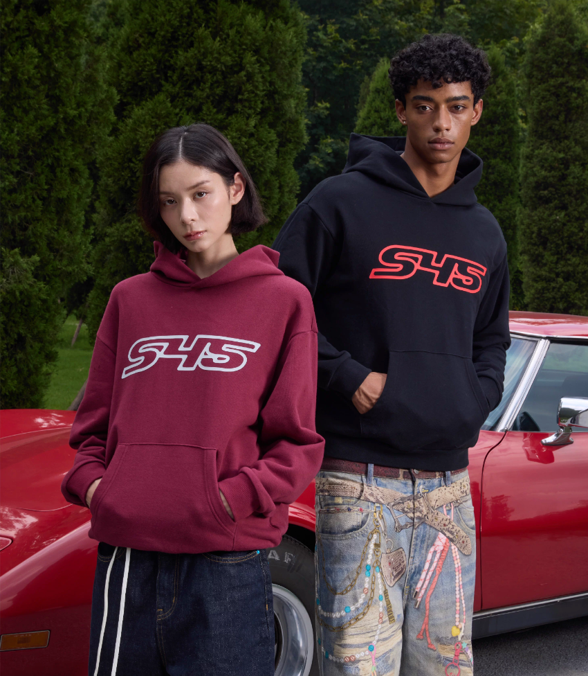 S45 Puff Logo Print Hoodie