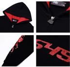 S45 Flame Print Zip Up Hoodie