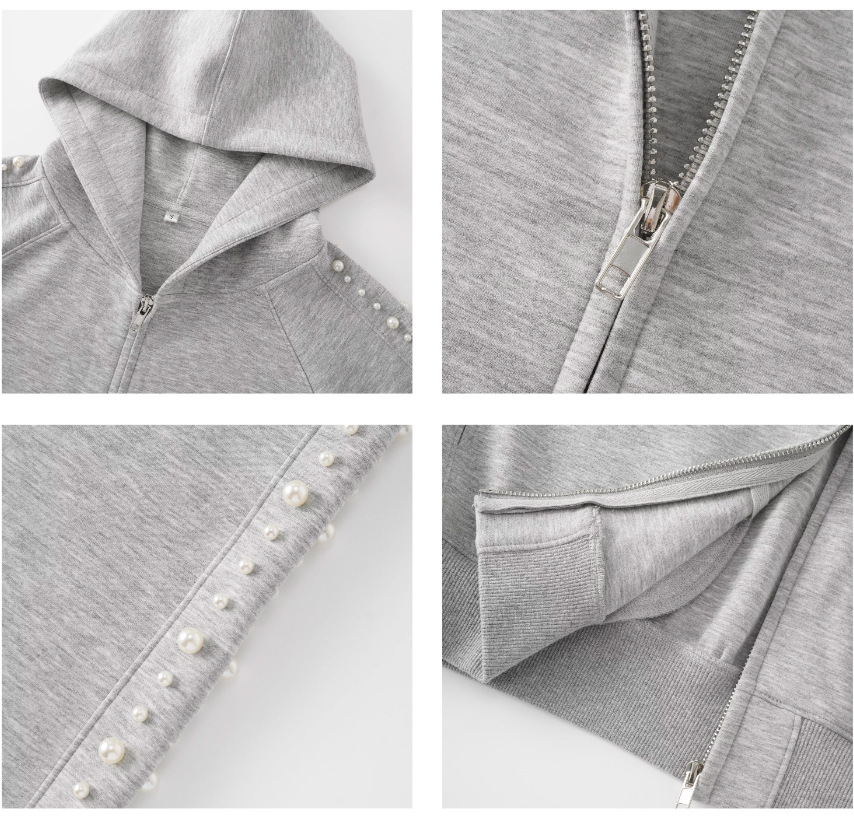 S45 Pearl Line Zip Up Hoodie