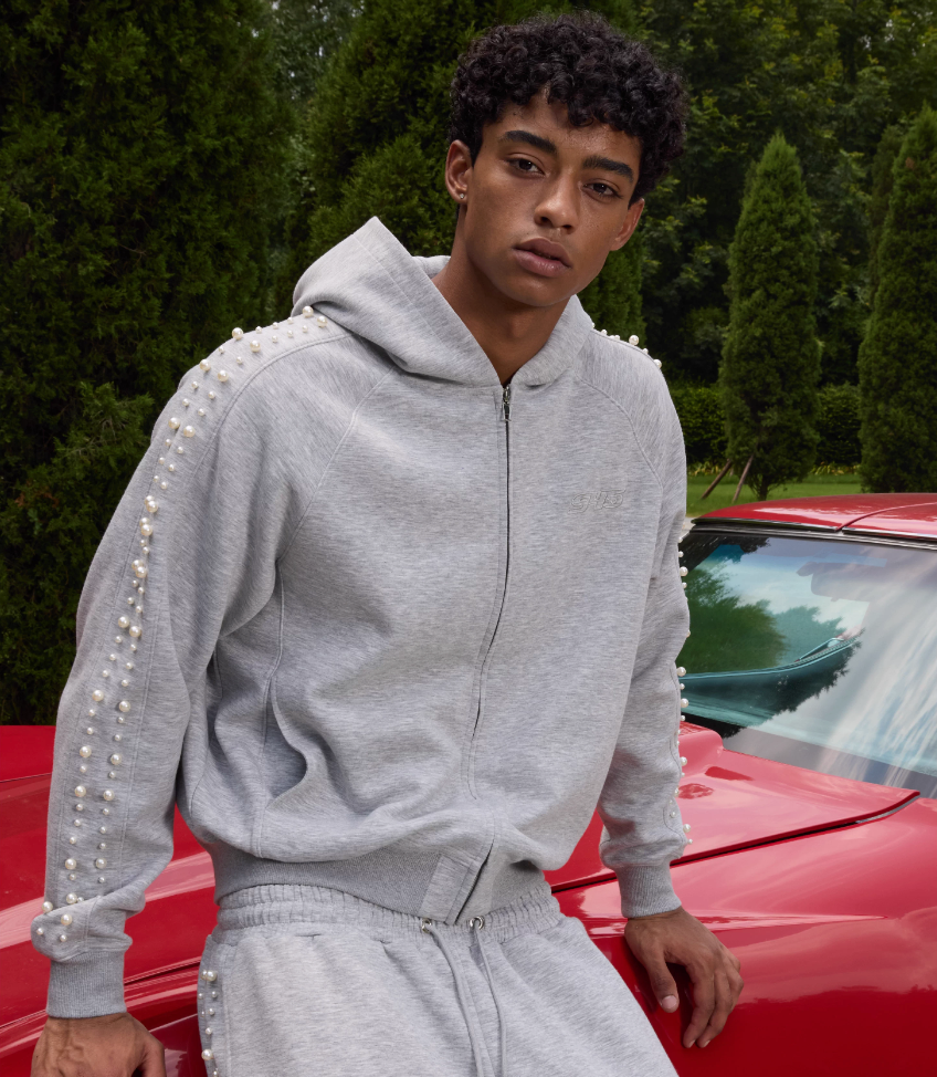 S45 Pearl Line Zip Up Hoodie