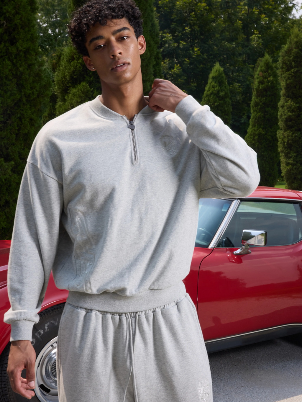 S45 Half Zip Logo Embroidered Sweatshirt
