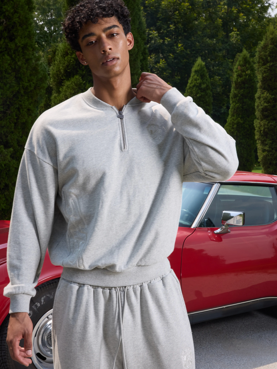 S45 Half Zip Logo Embroidered Sweatshirt