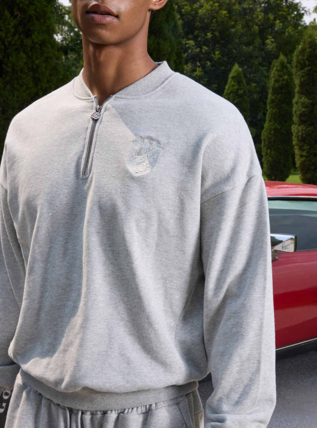 S45 Half Zip Logo Embroidered Sweatshirt