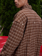 S45 Plaid Pearl Button Logo Long Sleeve Shirt