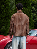 S45 Plaid Pearl Button Logo Long Sleeve Shirt