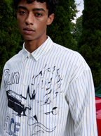 S45 Hand Painted Sports Car Stripe Long Sleeve Shirt