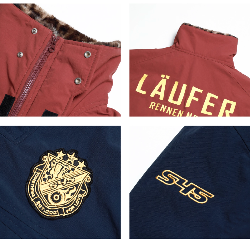 S45 Leopard Fur Lined Nylon Tactical Jacket