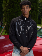S45 Flame Sequin Wool Harrington Jacket